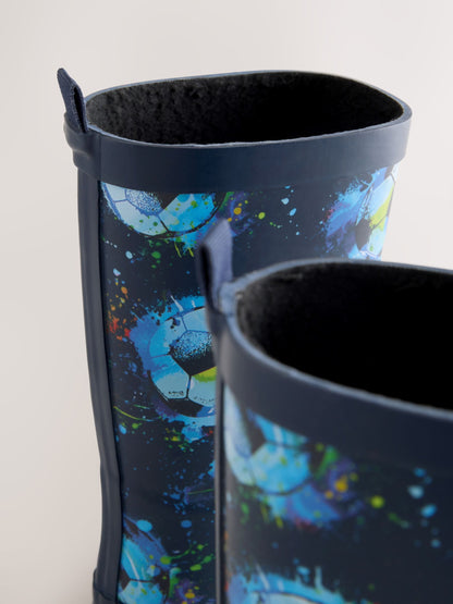 Navy Football Rubber Wellies image 5