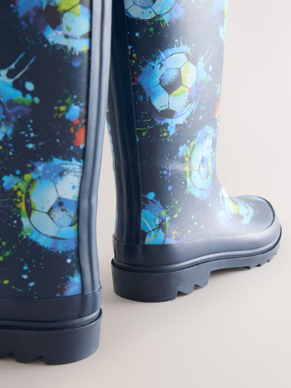 Navy Football Rubber Wellies image 6