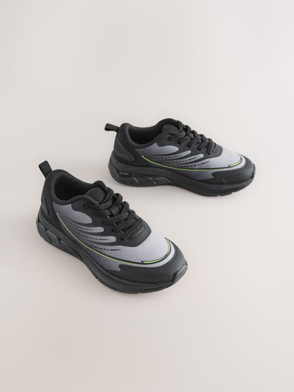 Grey Elastic Lace Trainers image 1