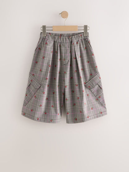 Dsiney Kidz - Check Floral Pull On Jorts (3-16yrs) image 1