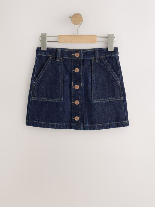 Dsiney Kidz - Dark Wash Denim Button Front Detail Skirt (3-16yrs) image 1