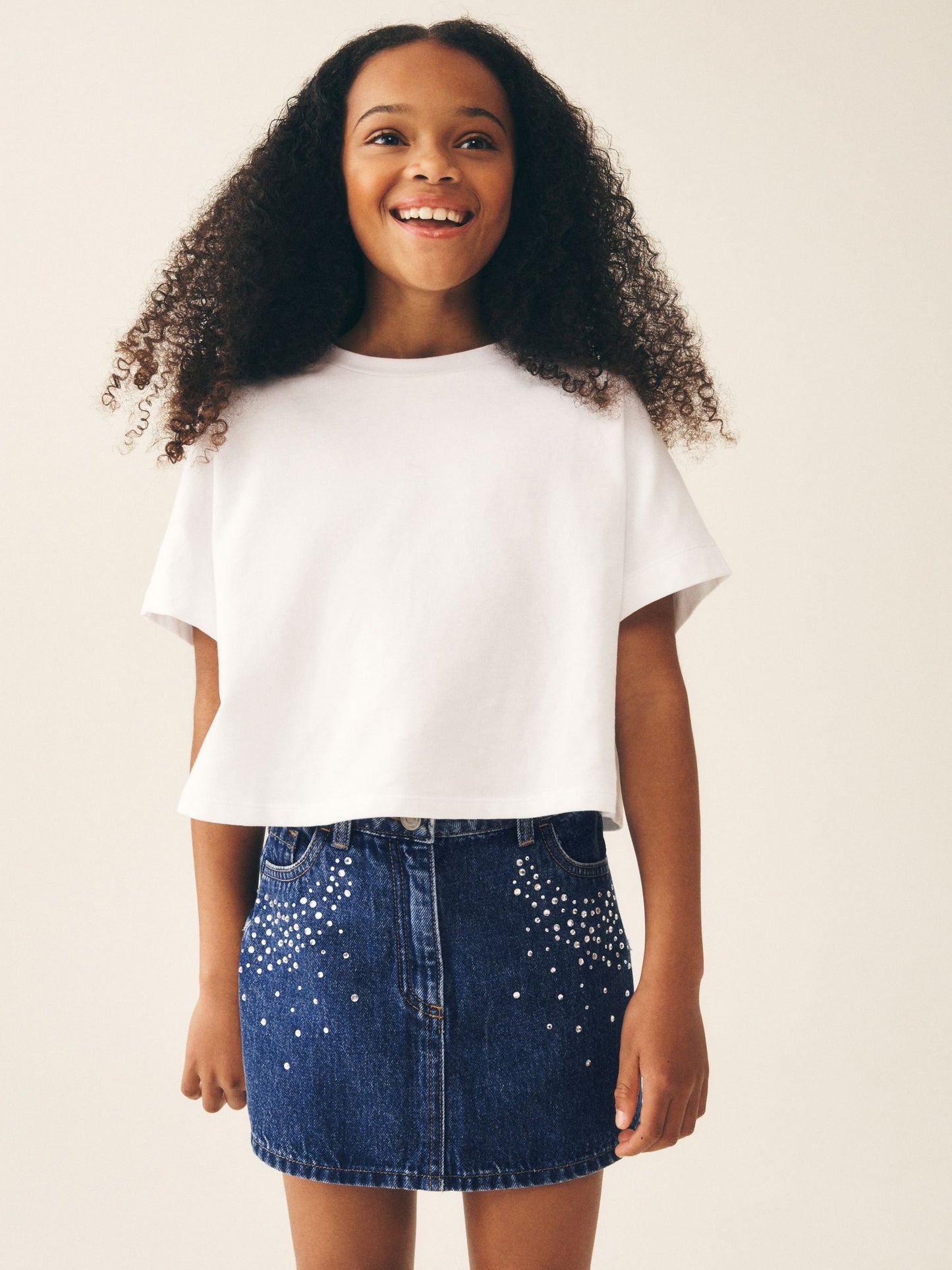 Dsiney Kidz - Diamante Detail Mid Blue Denim Skirt (3-16yrs) image 1