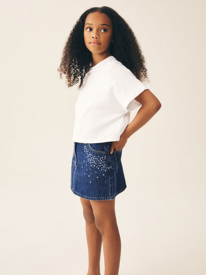 Dsiney Kidz - Diamante Detail Mid Blue Denim Skirt (3-16yrs) image 3