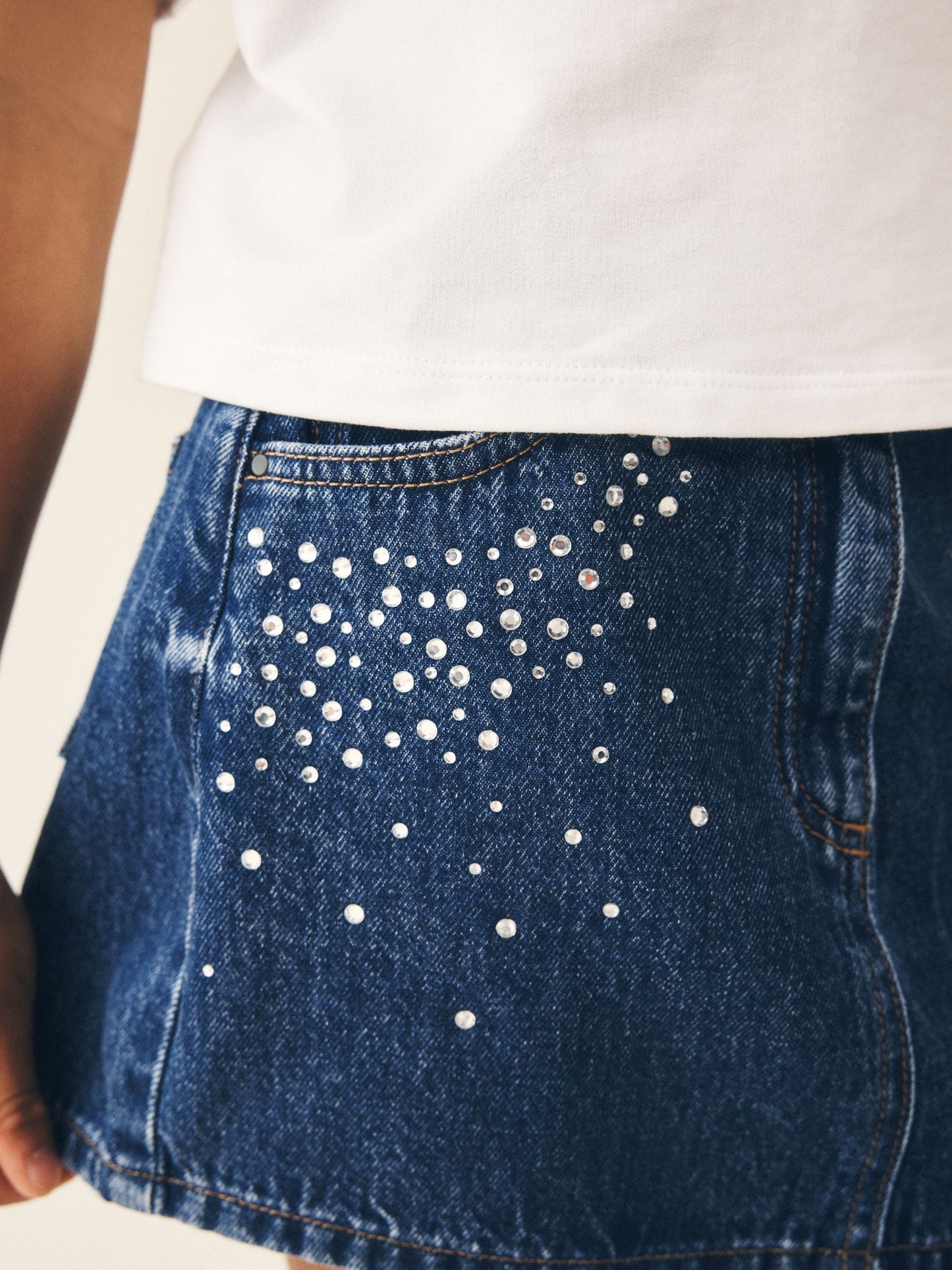 Dsiney Kidz - Diamante Detail Mid Blue Denim Skirt (3-16yrs) image 4