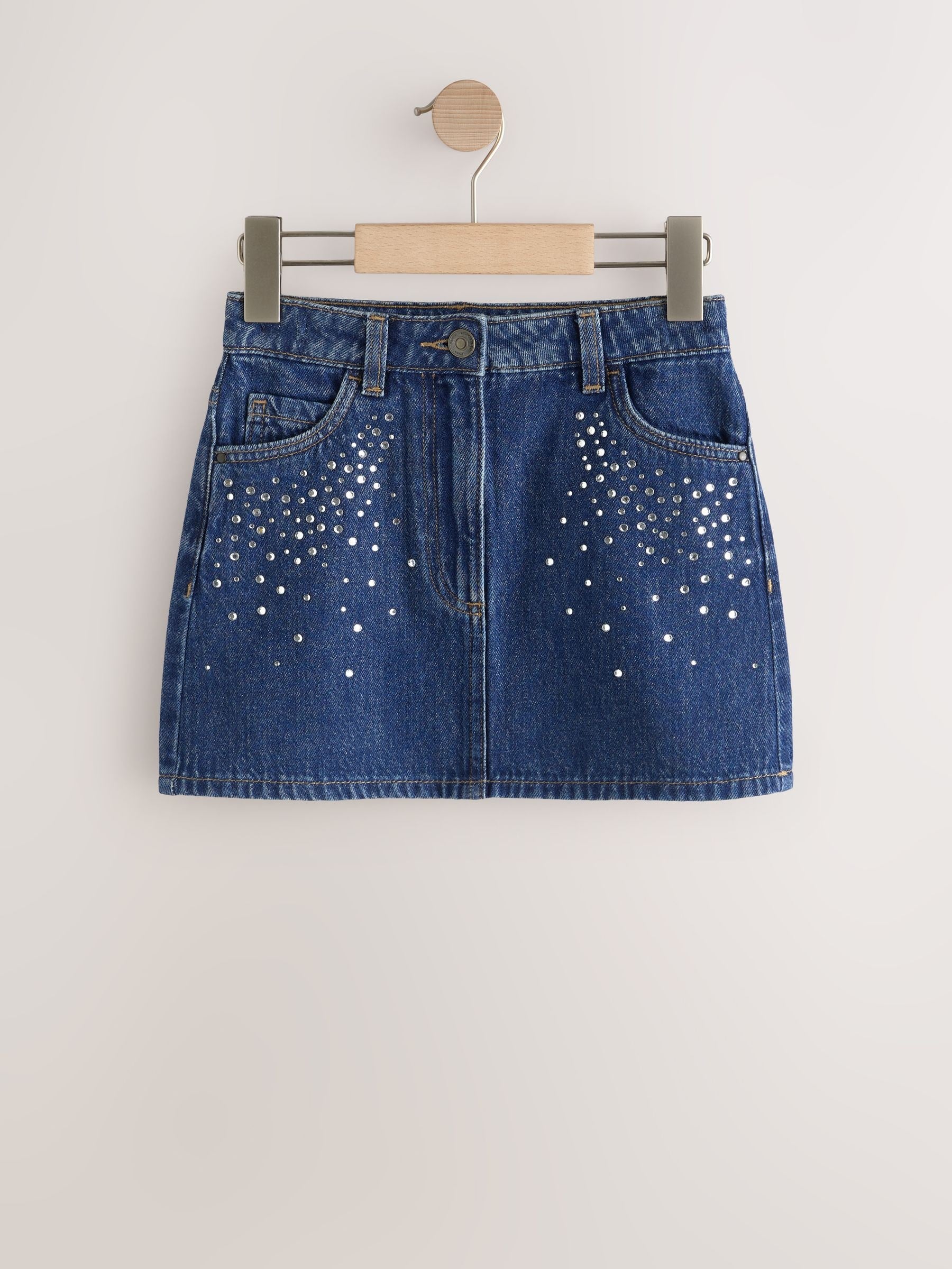 Dsiney Kidz - Diamante Detail Mid Blue Denim Skirt (3-16yrs) image 7