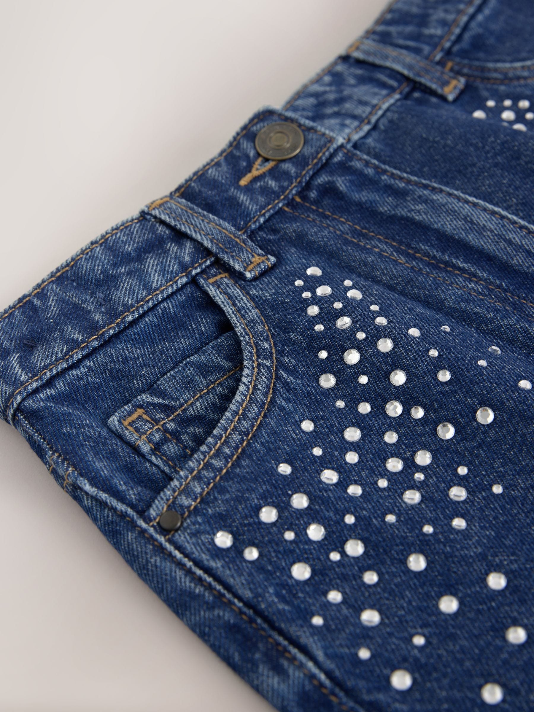 Dsiney Kidz - Diamante Detail Mid Blue Denim Skirt (3-16yrs) image 9