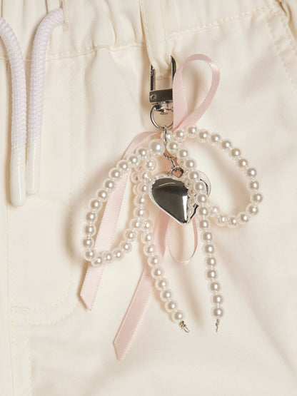 Dsiney Kidz - River Island Cream Denim Cargo Trousers with Keyring image 6