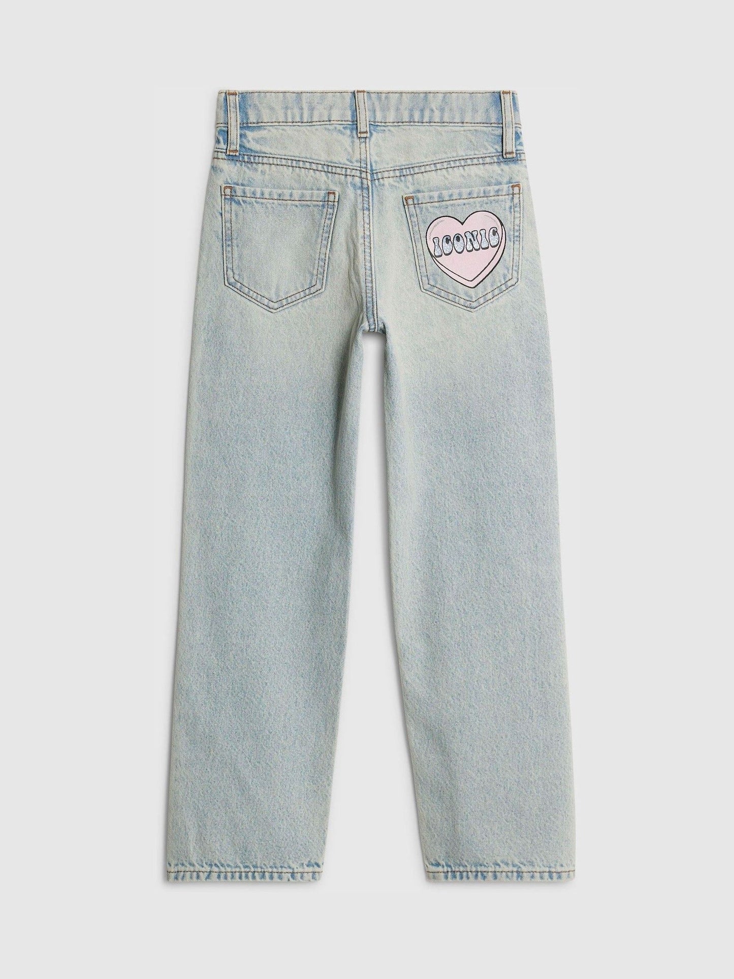 Dsiney Kidz - River Island Blue Loveheart Graffiti Straight Leg Jeans image 2