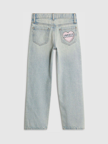 Dsiney Kidz - River Island Blue Loveheart Graffiti Straight Leg Jeans image 2