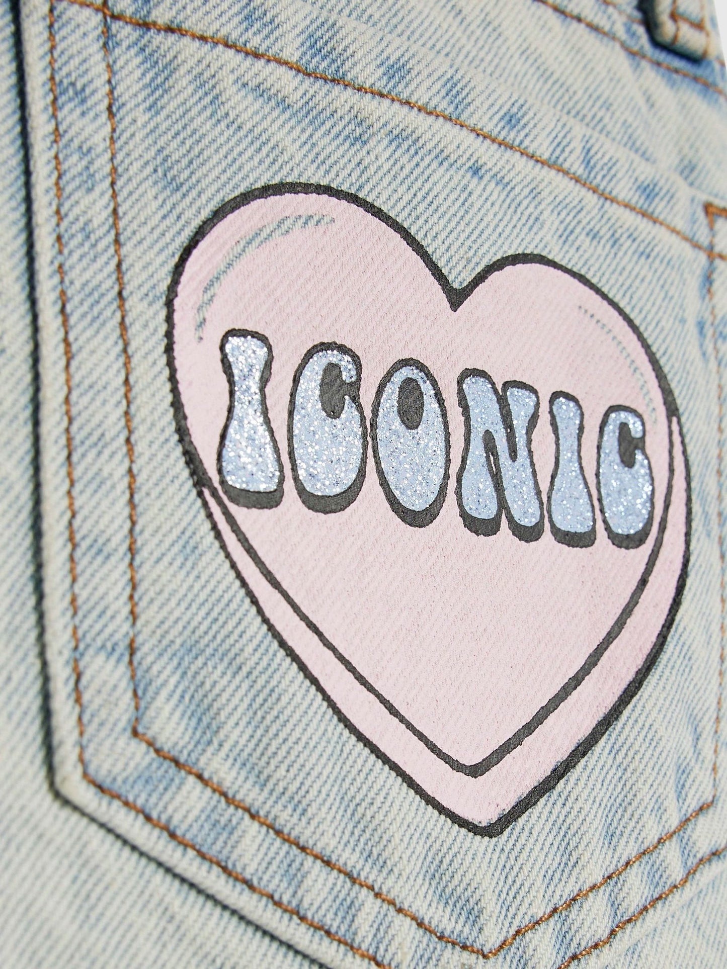 Dsiney Kidz - River Island Blue Loveheart Graffiti Straight Leg Jeans image 4