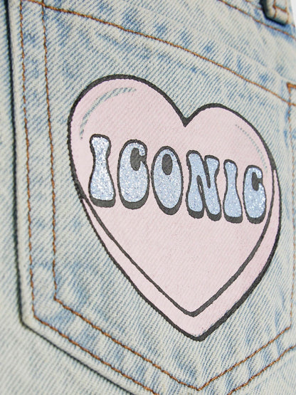 Dsiney Kidz - River Island Blue Loveheart Graffiti Straight Leg Jeans image 4