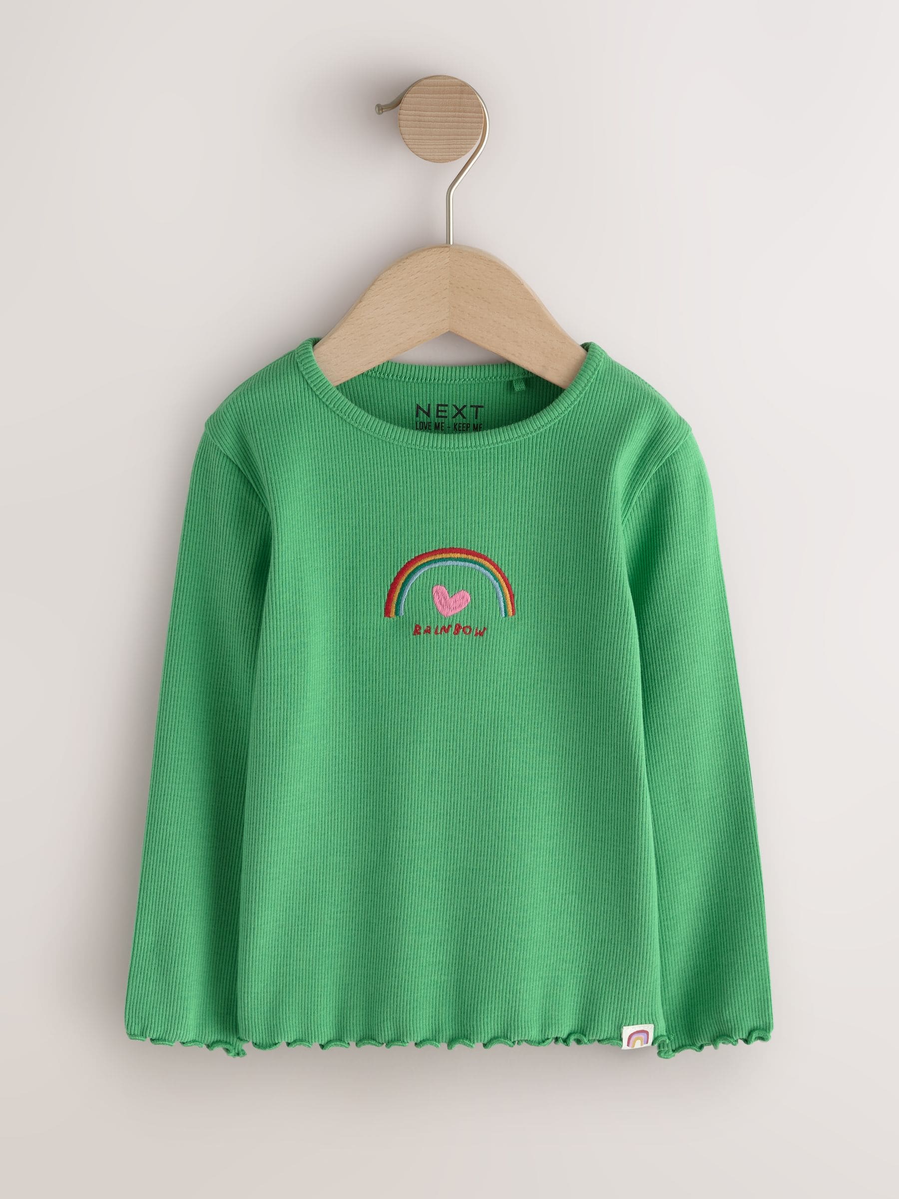 Dsiney Kidz - Ecru Rainbow Horse Long Sleeve Ribbed Tops 5 Pack (3mths-7yrs) image 3
