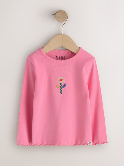 Dsiney Kidz - Ecru Rainbow Horse Long Sleeve Ribbed Tops 5 Pack (3mths-7yrs) image 4