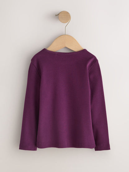 Dsiney Kidz - Burgundy Long Sleeve Ribbed Tops 5 Pack (3mths-7yrs) image 7