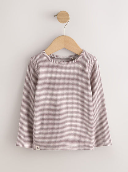 Dsiney Kidz - Neutral Long Sleeve Ribbed Tops 5 Pack (3mths-7yrs) image 3