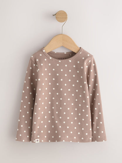 Dsiney Kidz - Neutral Long Sleeve Ribbed Tops 5 Pack (3mths-7yrs) image 5