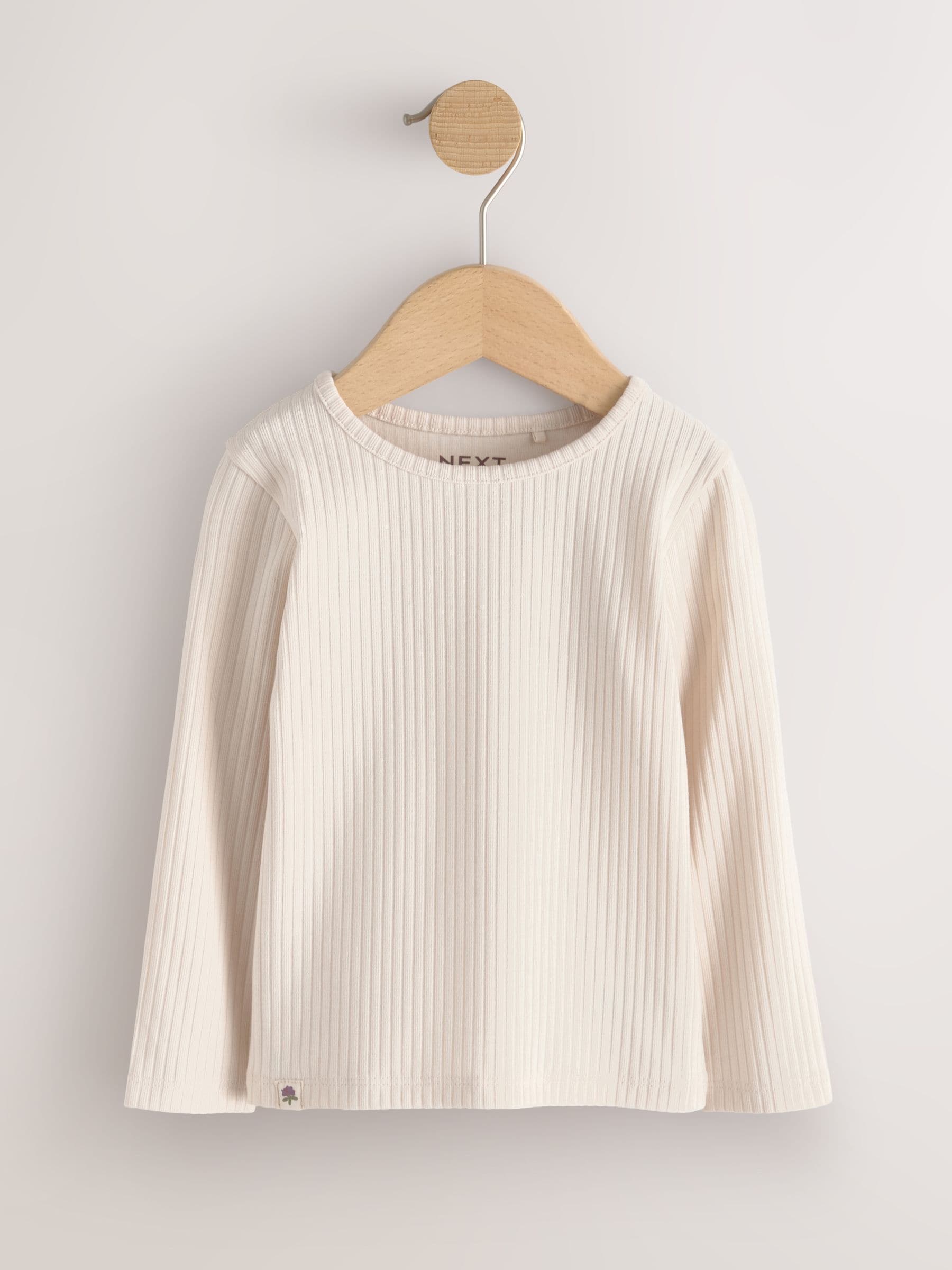 Dsiney Kidz - Neutral Long Sleeve Ribbed Tops 5 Pack (3mths-7yrs) image 6