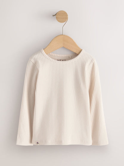 Dsiney Kidz - Neutral Long Sleeve Ribbed Tops 5 Pack (3mths-7yrs) image 6