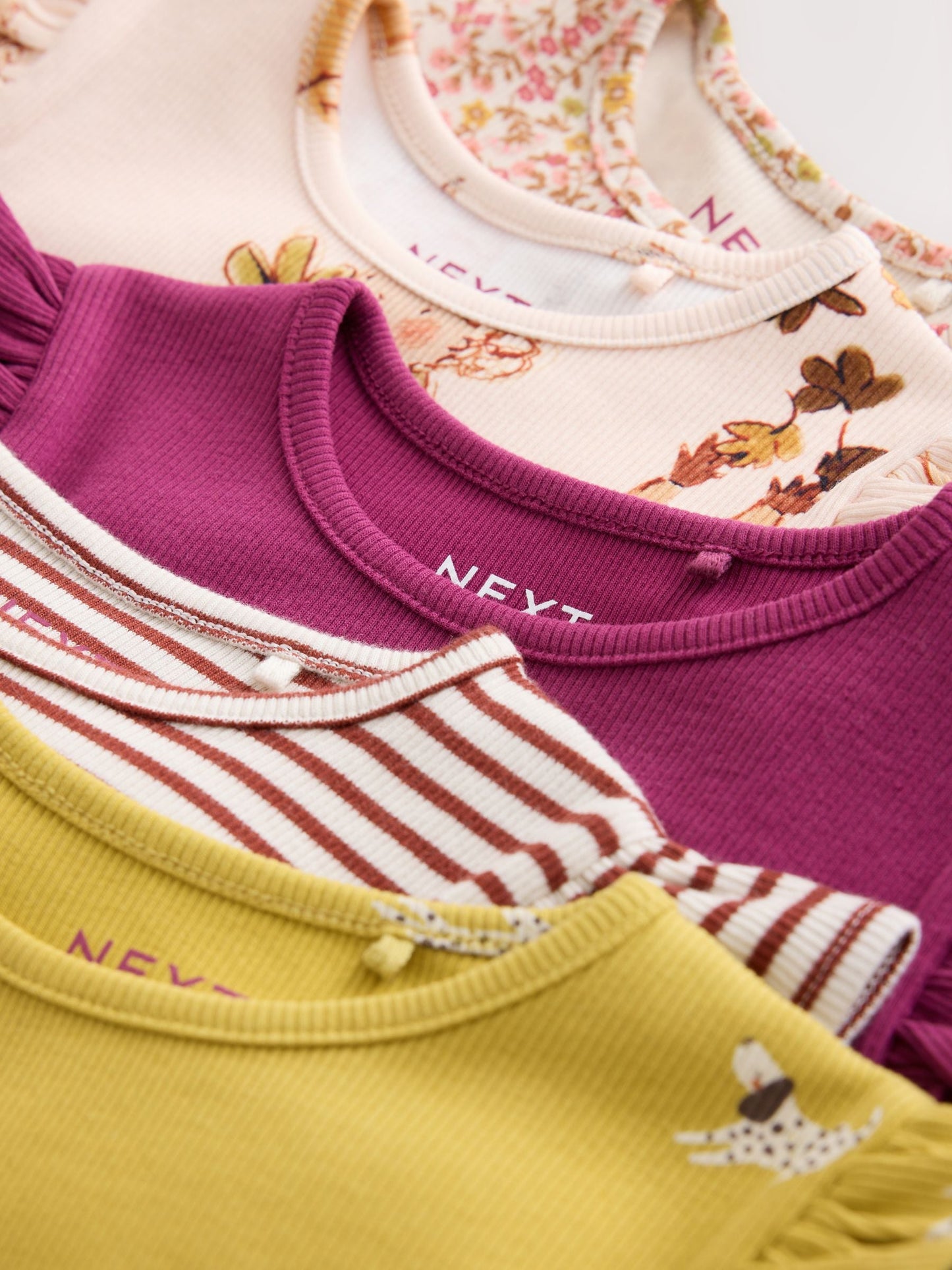 Dsiney Kidz - Berry Autumn Fairies Long Sleeve Ribbed Tops 5 Pack (3mths-7yrs) image 8