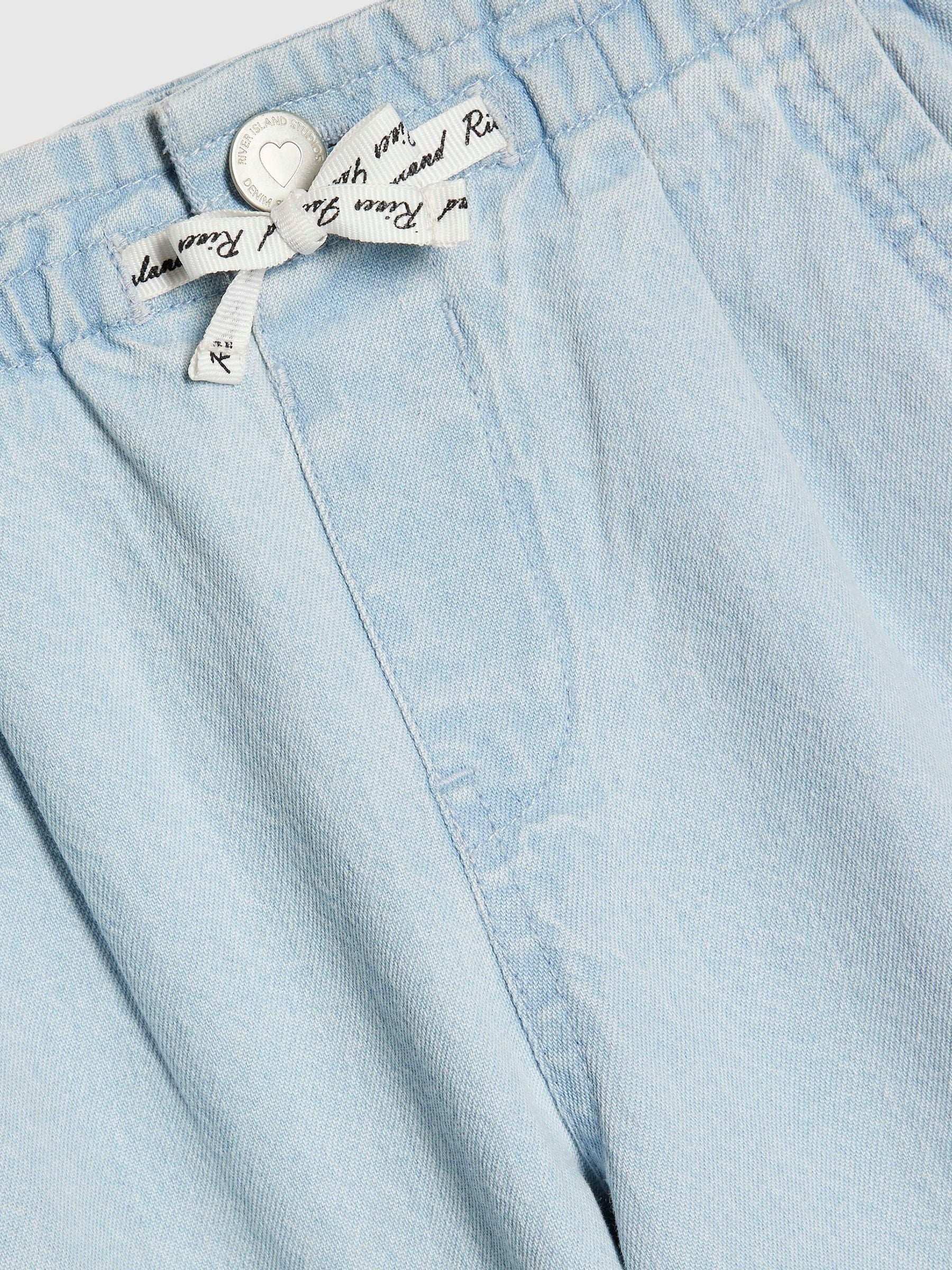 Dsiney Kidz - River Island Light Blue Pull On Wide Leg Jeans image 3