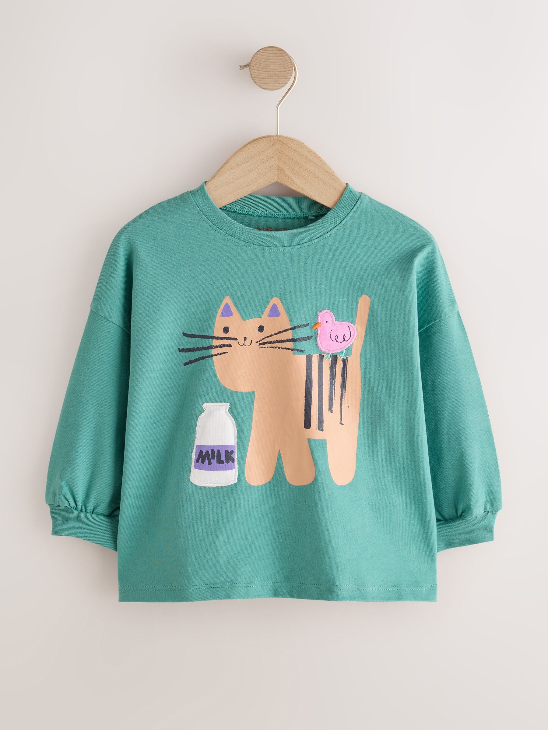 Dsiney Kidz - Green Duck Character Long Sleeve T Shirts 4 Pack (3mths-7yrs) image 2