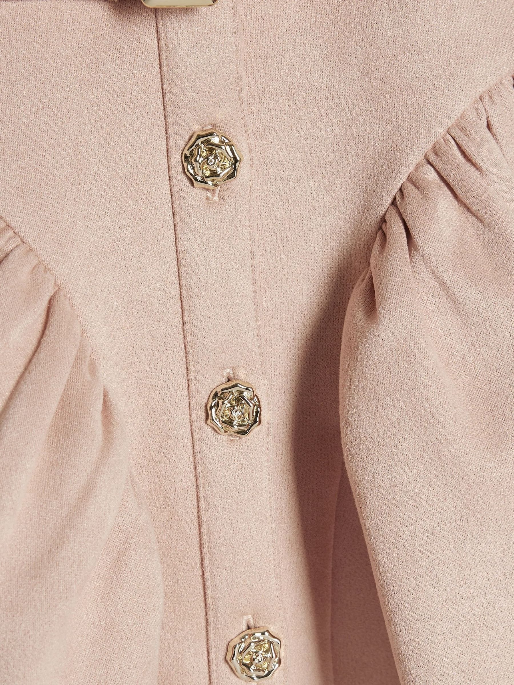 River Island Pink Suedette Prom Dress image 3