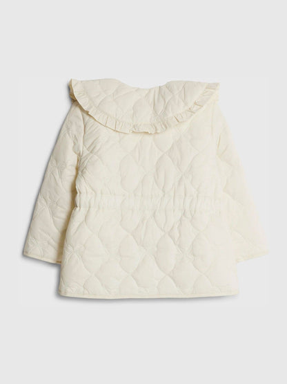 River Island Cream Quilted Padded Collared Jacket image 2