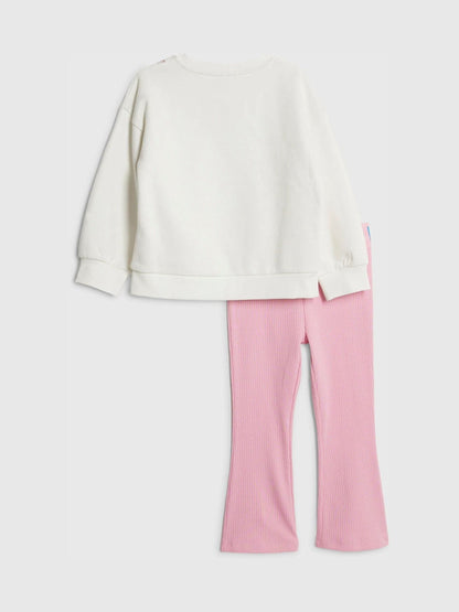 River Island Cream New York Sweatshirt and Jogger Set image 3