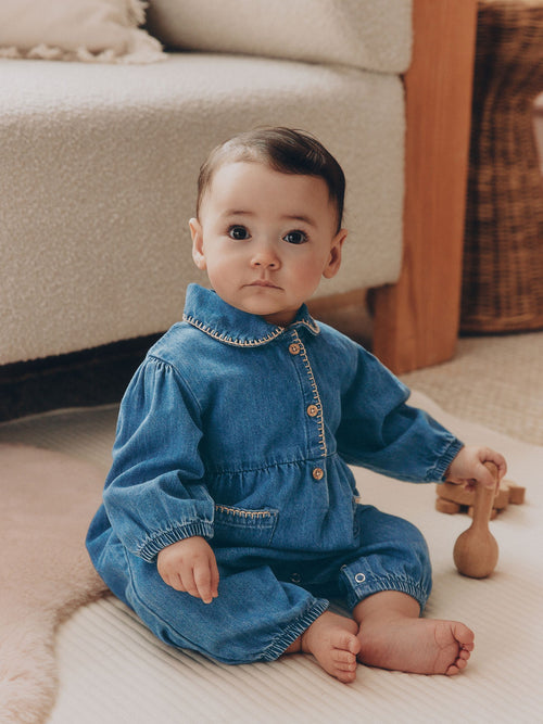 Denim Blue Baby Romper (0mths-2yrs) image 1