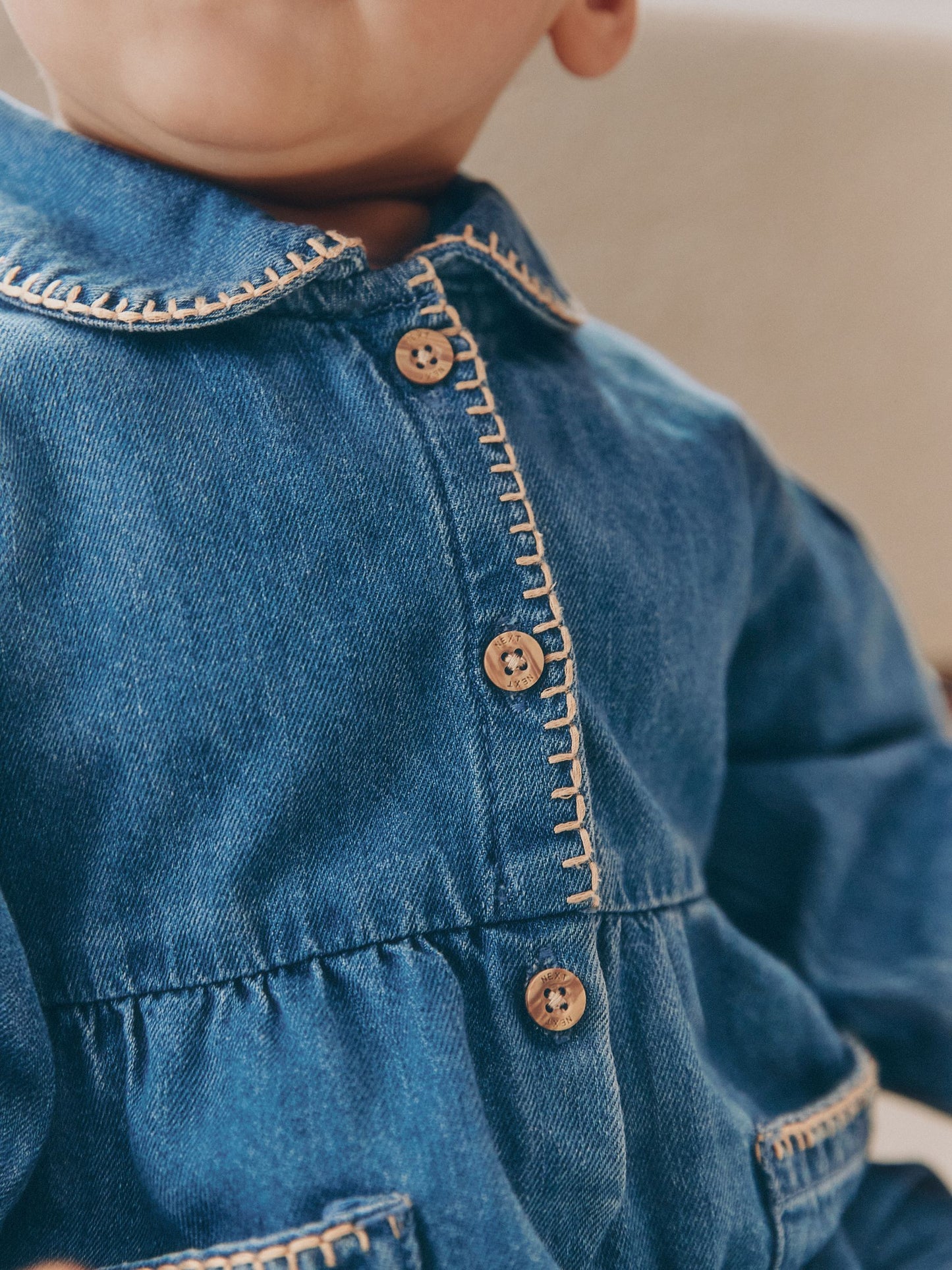 Denim Blue Baby Romper (0mths-2yrs) image 3