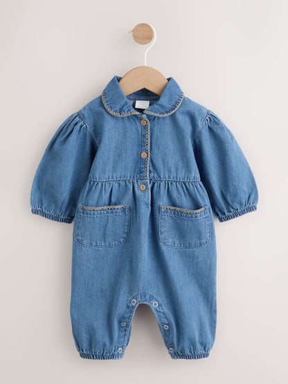 Denim Blue Baby Romper (0mths-2yrs) image 4
