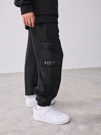 Dsiney Kidz - Baker by Ted Baker Black Oversized Graphic Sweatshirt and Joggers Set image 7