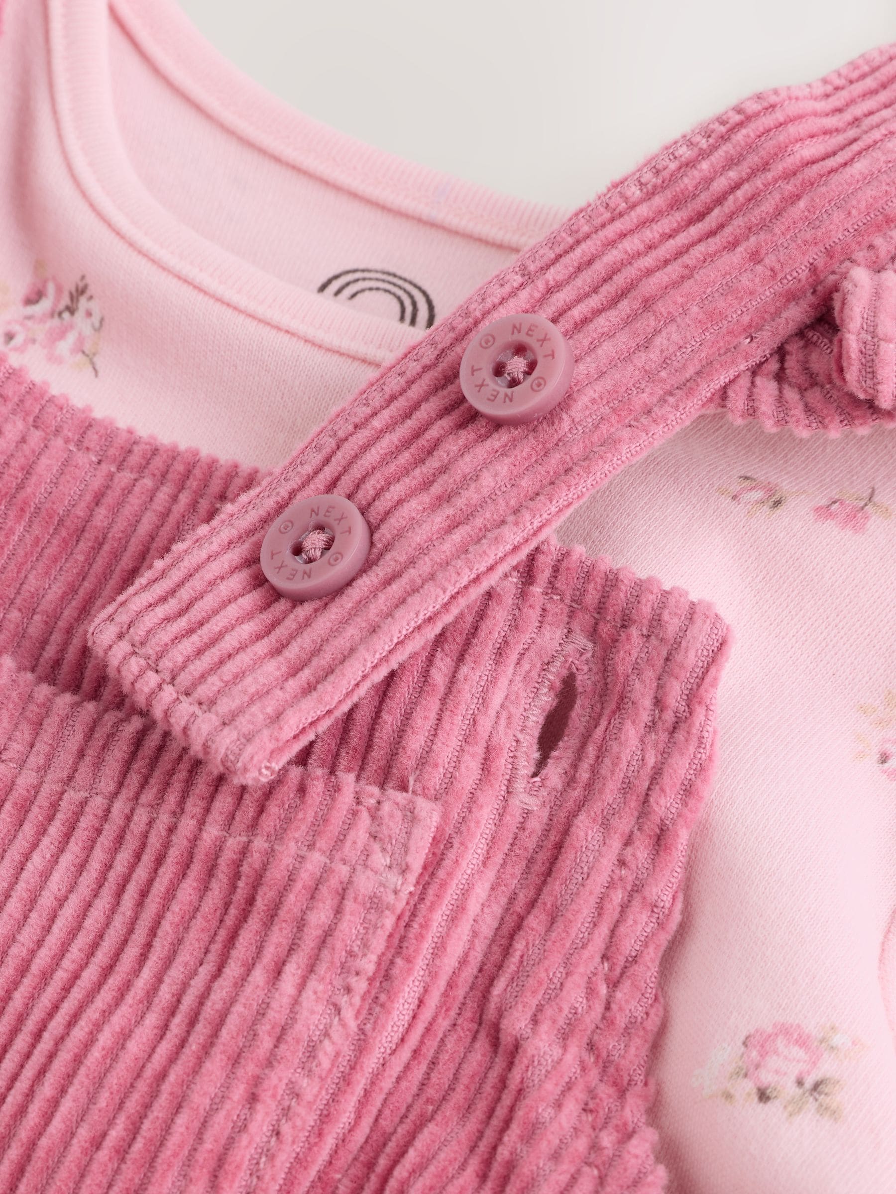Pink Cord Dungaree and Bodysuit Baby Set 2 Piece (0mths-2yrs) image 6