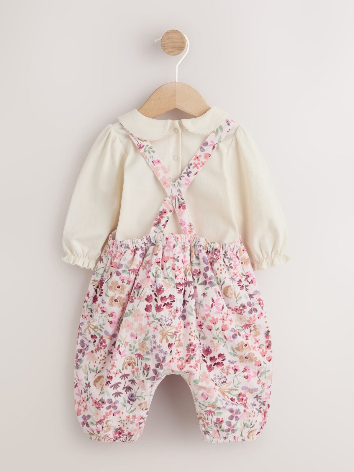 Pink Bunny Cord Baby Dungaree 2 Piece Set (0mths-2yrs) image 3
