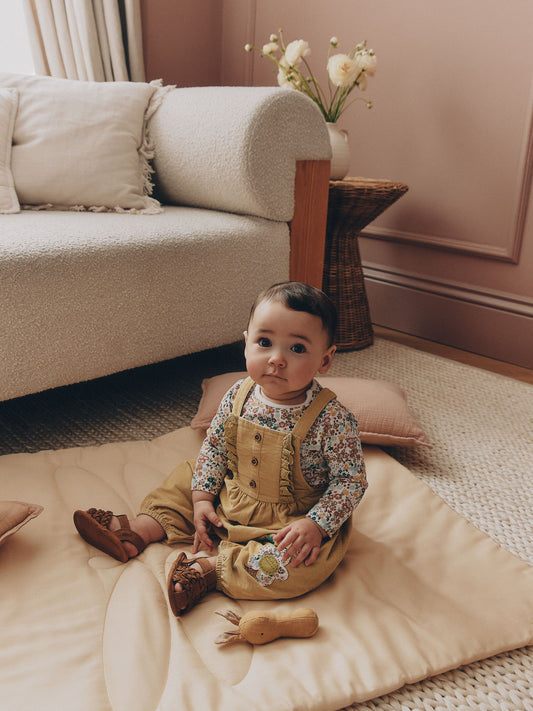 Sage Green Rabbit Baby Cord Dungarees And Long Sleeve Bodysuits 2 Piece Set (0mths-2yrs) image 2