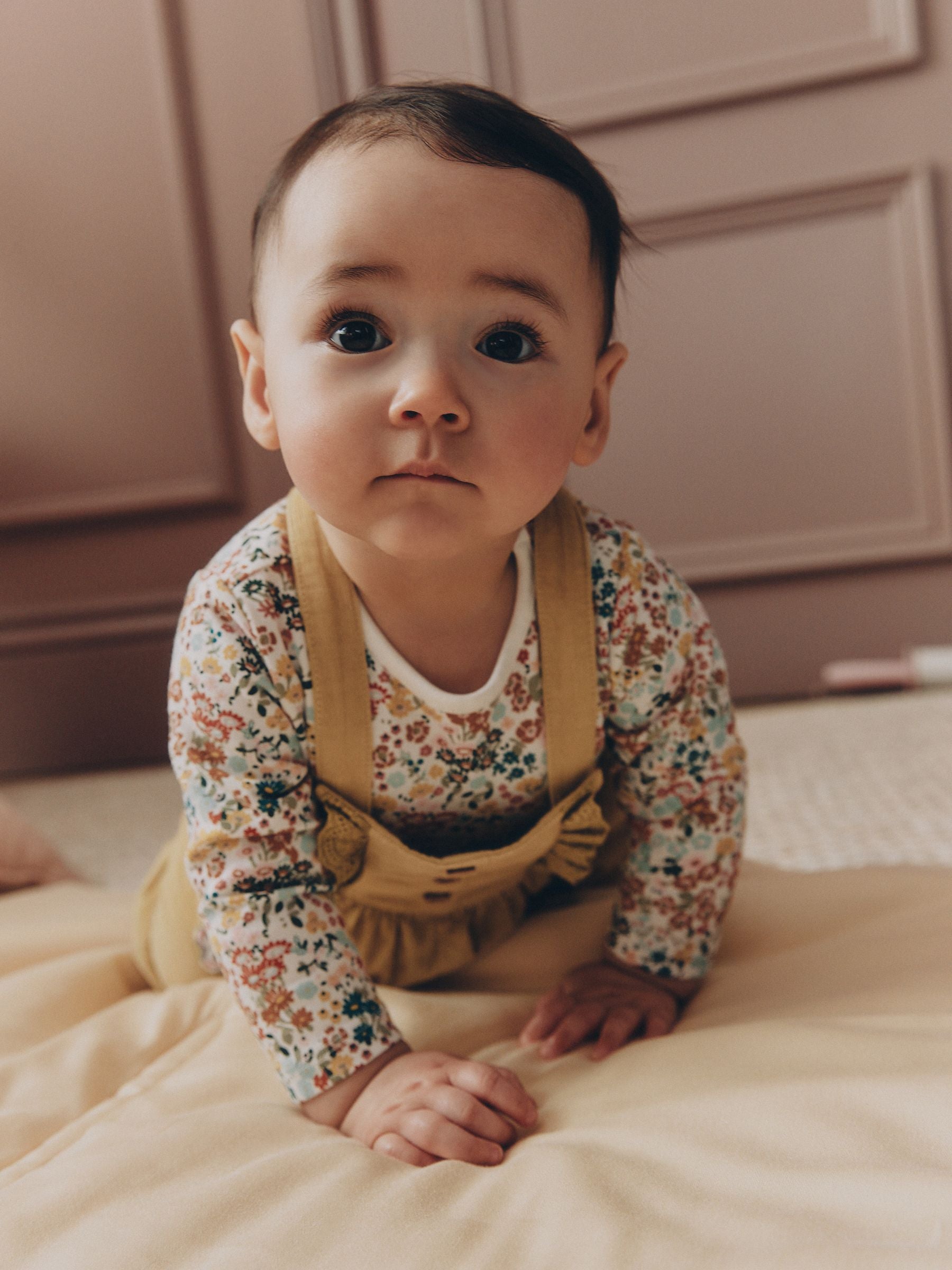 Sage Green Rabbit Baby Cord Dungarees And Long Sleeve Bodysuits 2 Piece Set (0mths-2yrs) image 3