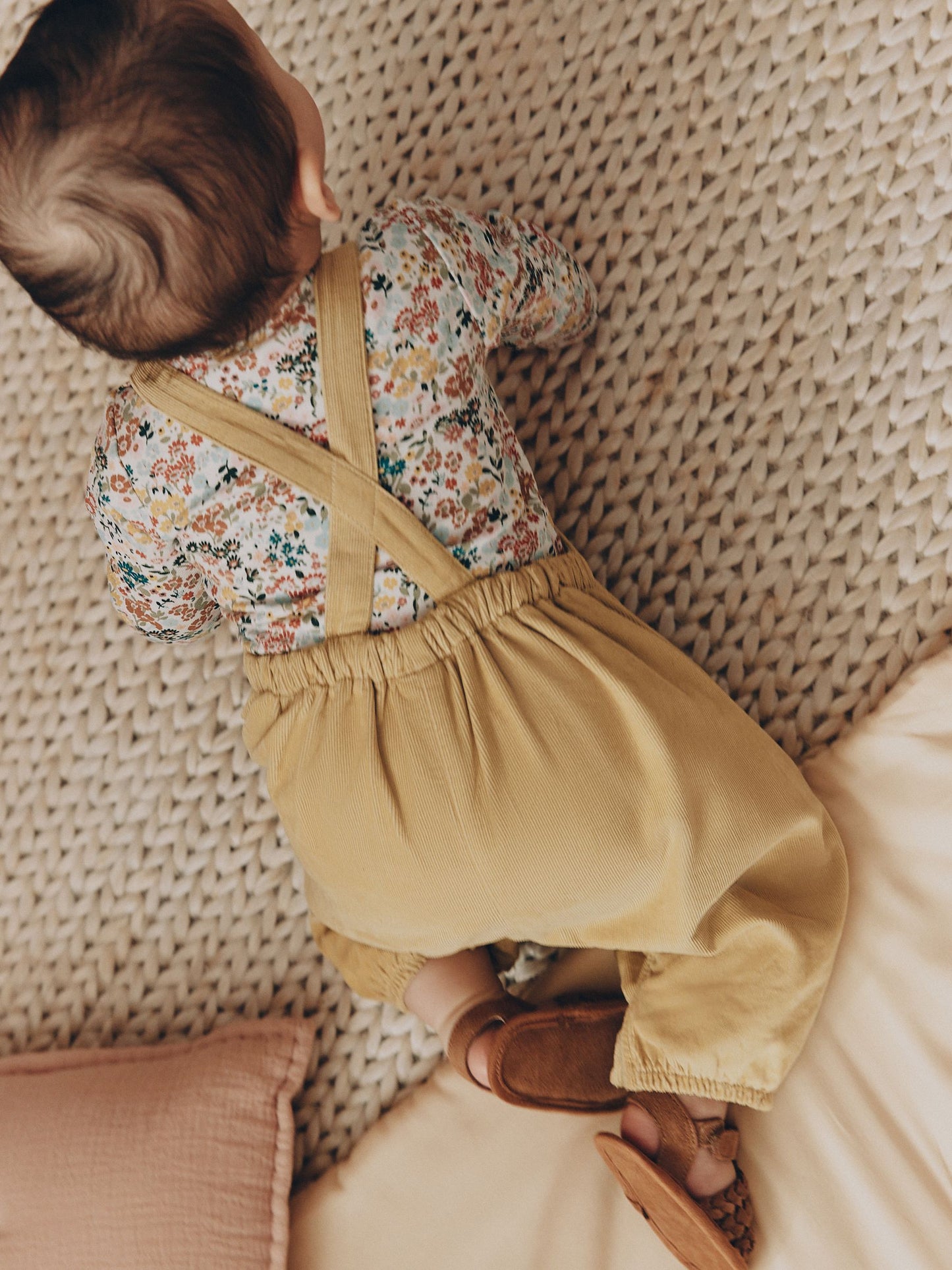 Sage Green Rabbit Baby Cord Dungarees And Long Sleeve Bodysuits 2 Piece Set (0mths-2yrs) image 4