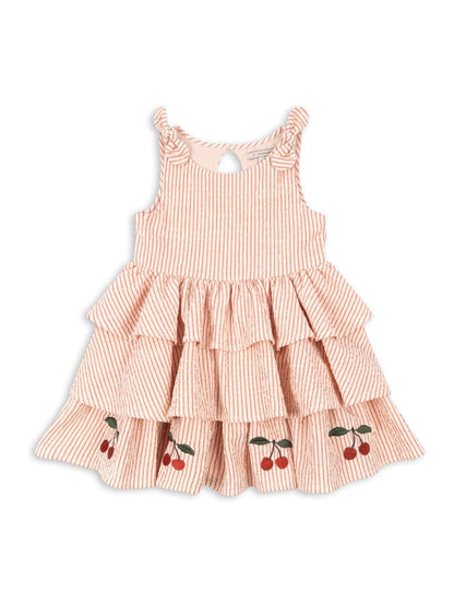 Konges Sløjd Pink Ellie Cherry Embroidered Tiered Dress image 1