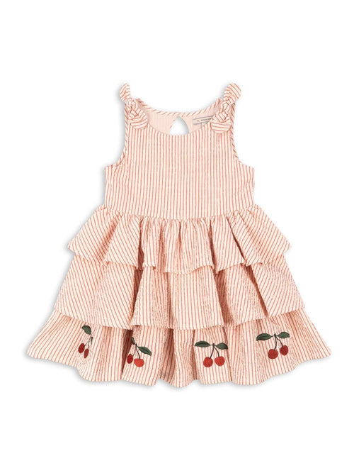 Konges Sløjd Pink Ellie Cherry Embroidered Tiered Dress image 1