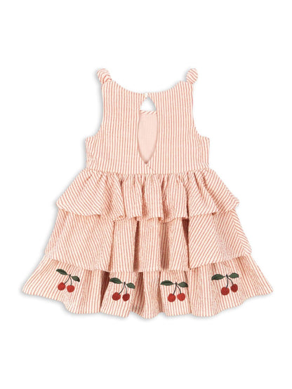 Konges Sløjd Pink Ellie Cherry Embroidered Tiered Dress image 2