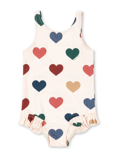 Konges Sløjd Cream Manuca Heart Print Swimsuit image 1
