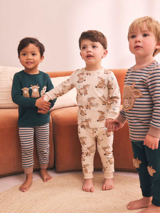 Dsiney Kidz - Brown Hamish Snuggle Pyjamas 3 Pack (9mths-10yrs) image 1
