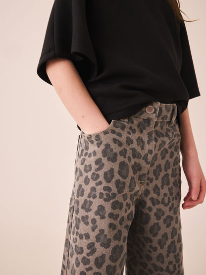 Dsiney Kidz - Grey Animal Print Wide Leg Jeans (3-16yrs) image 5