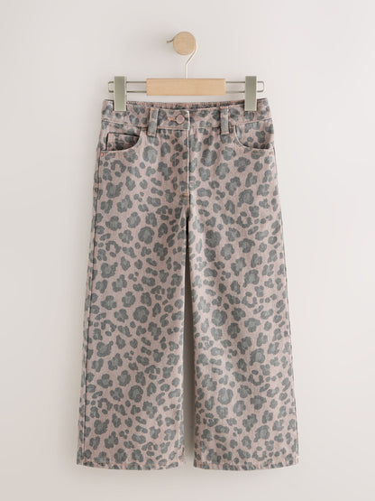 Dsiney Kidz - Grey Animal Print Wide Leg Jeans (3-16yrs) image 6