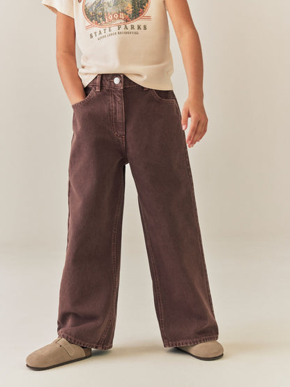Dsiney Kidz - Chocolate Brown Wide Leg Jeans (3-16yrs) image 1