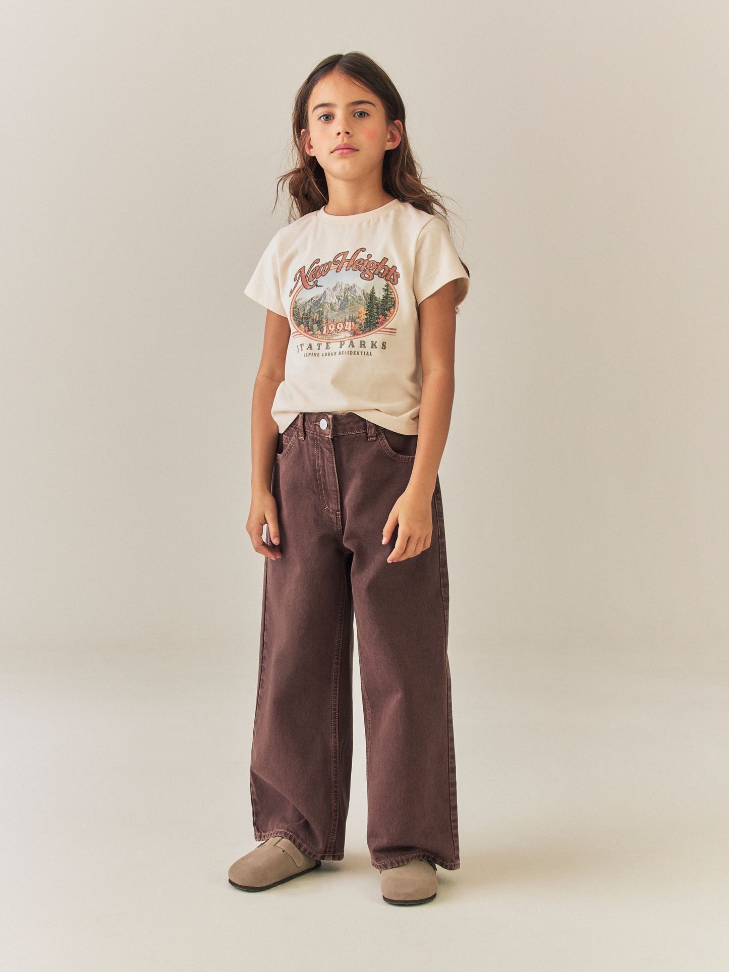 Dsiney Kidz - Chocolate Brown Wide Leg Jeans (3-16yrs) image 4