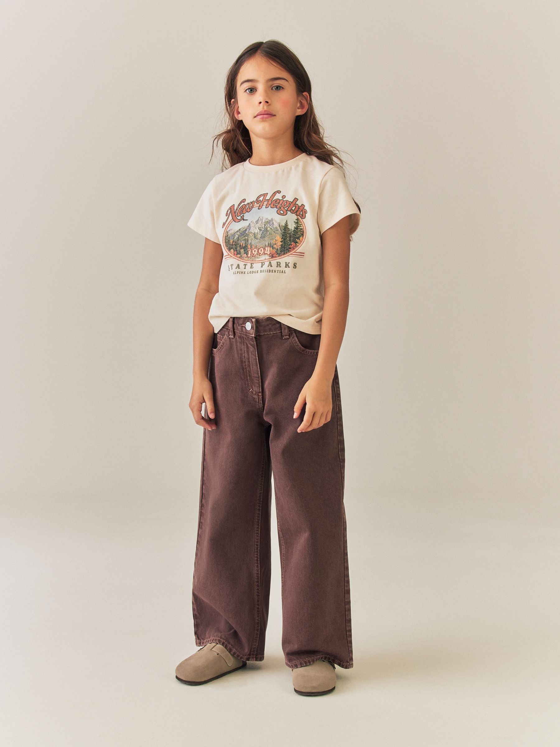 Dsiney Kidz - Chocolate Brown Wide Leg Jeans (3-16yrs) image 4