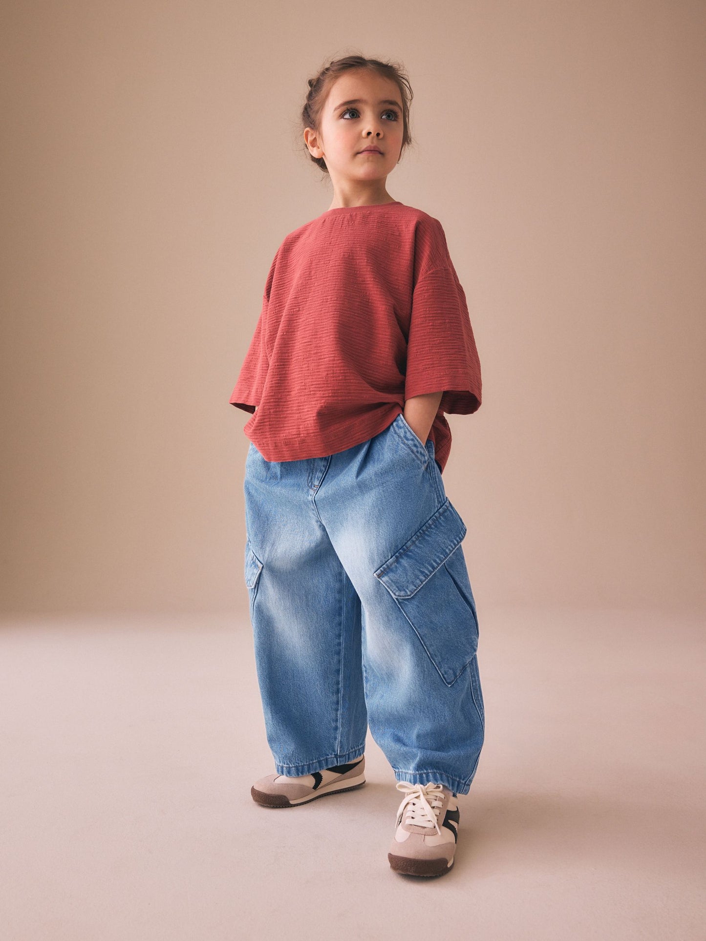 Dsiney Kidz - Mid Blue Denim Cargo Barrel Jeans (3-16yrs) image 2