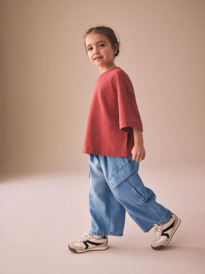 Dsiney Kidz - Mid Blue Denim Cargo Barrel Jeans (3-16yrs) image 3