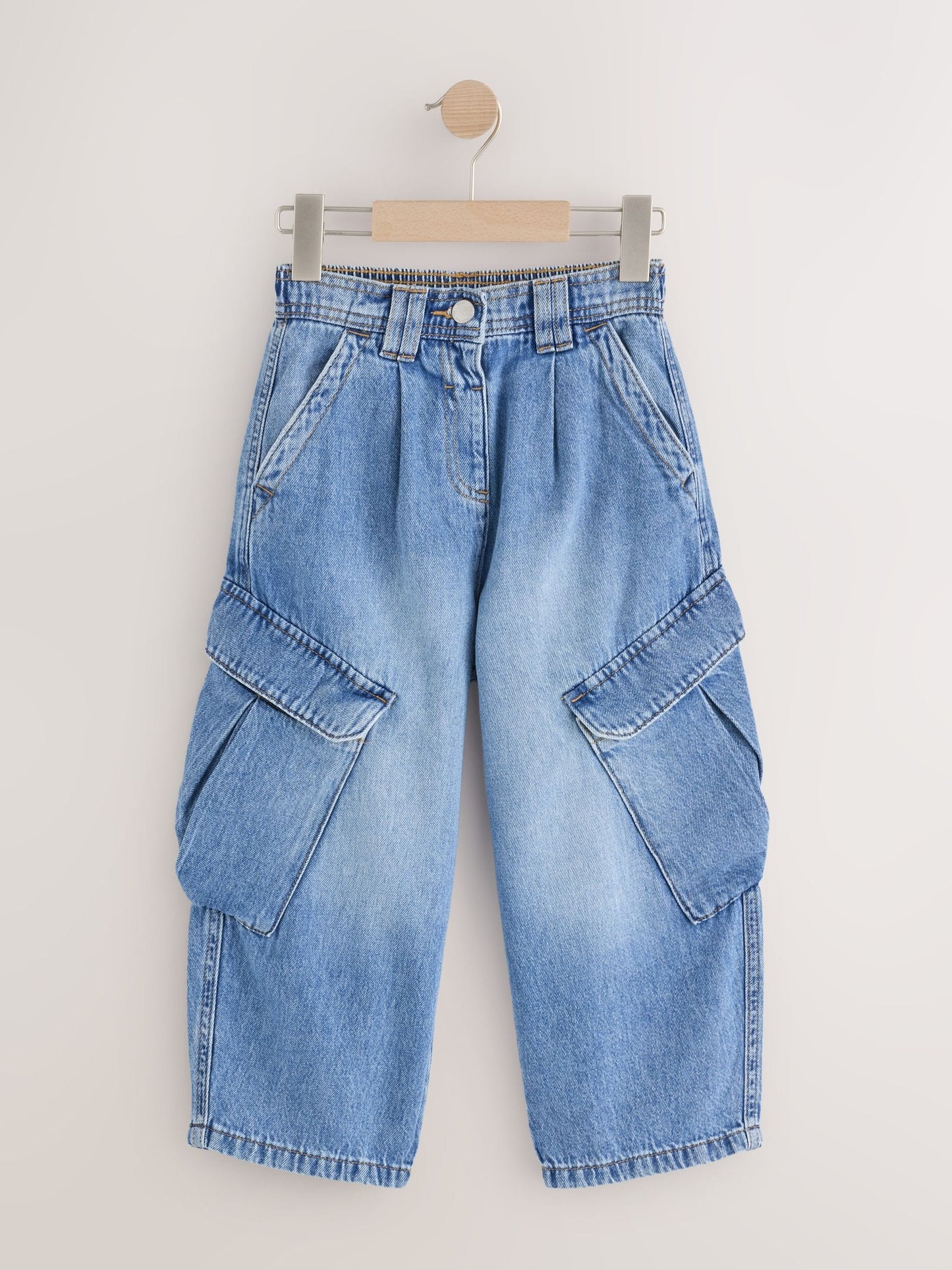Dsiney Kidz - Mid Blue Denim Cargo Barrel Jeans (3-16yrs) image 5
